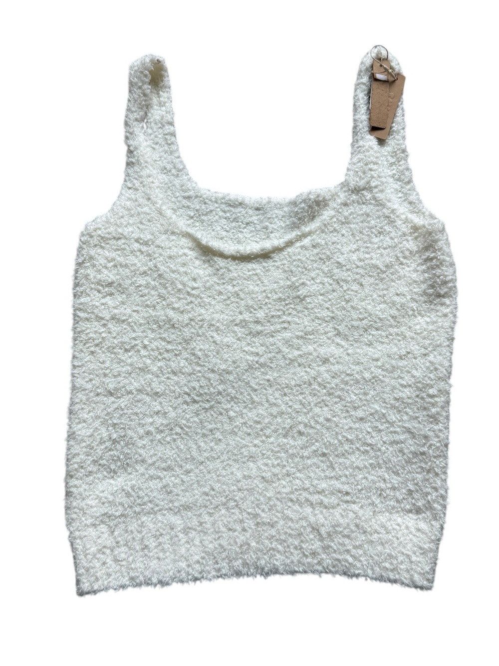 Skims Cozy Knit Bouclé Tank Top Ivory Cream Sleeveless Soft Lounge NWT L/XL